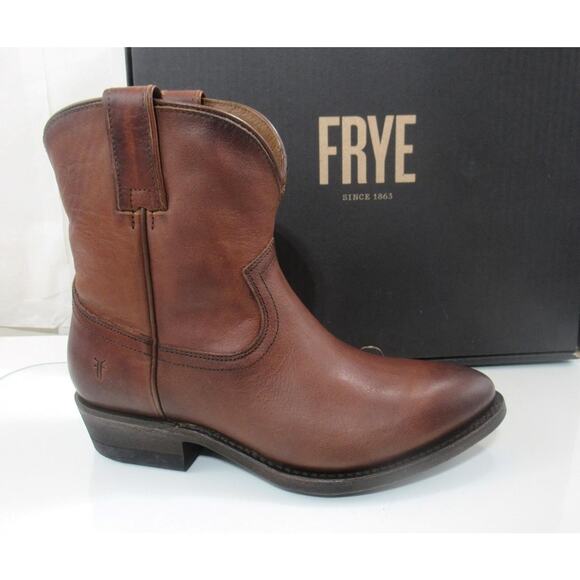 Women's Frye Billy Short Western Booties Pull On Ankle Boots Redwood Size 7.5 - Picture 1 of 9